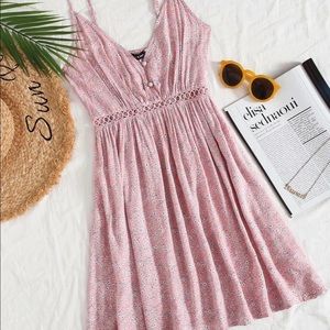 SHEIN Pink Floral Spaghetti Strap Dress